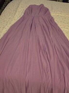 leshop Lilac Sheer-Overlay Dress